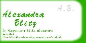 alexandra blitz business card